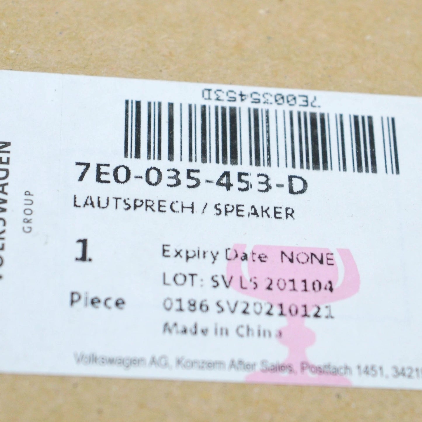 NEW VW TRANSPORTER T5 FRONT DOOR MID RANGE BASS SPEAKER 7E0035453D