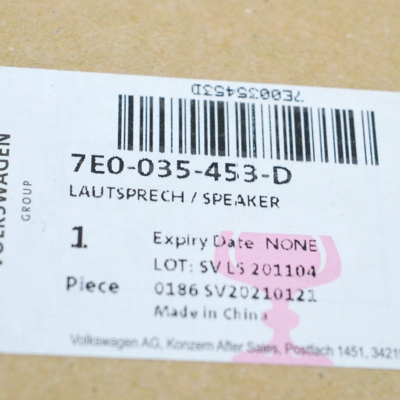 NEW VW TRANSPORTER T5 FRONT DOOR MID RANGE BASS SPEAKER 7E0035453D