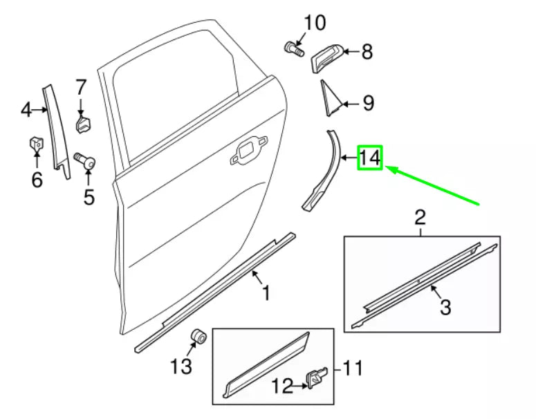 NEW AUDI Q5 8R REAR RIGHT DOOR STONE CHIP PROTECTION FILM 8R0839982C ORIGINAL