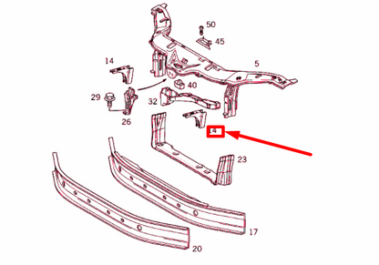 NEW MB SLK R170 FRONT BUMPER RADIATOR GRILLE SHELL BRACKET A1706201914 ORIGINAL