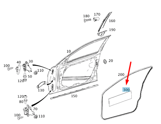 new mercedes-benz c w204 front door paneling damping a2046820108 original