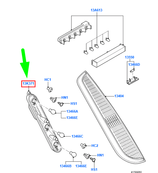 new ford focus mk2 estate rear left lamp bulb holder assy lhd 1705687 original