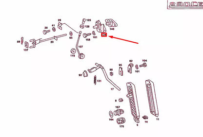 NEW MB SALOON W123 ACCELERATOR LINKAGE PIVOT MOUNT A1233000040