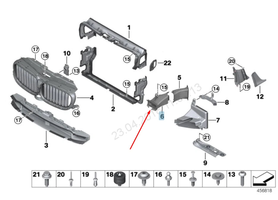 NEW BMW 7 G11 RIGHT BRAKE AIR DUCT 51747359792 7359792 2016 ORIGINAL