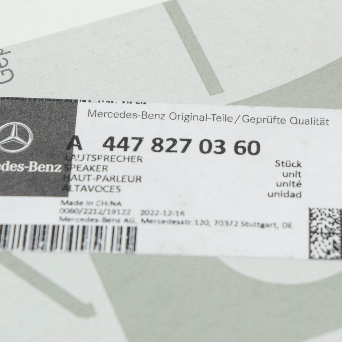NEW MERCEDES-BENZ VITO W447 DASHBOARD SOUND SPEAKER A4478270360 ORIGINAL