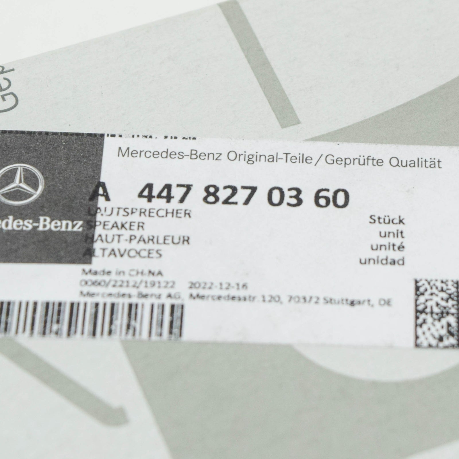 NEW MERCEDES-BENZ VITO W447 DASHBOARD SOUND SPEAKER A4478270360 ORIGINAL