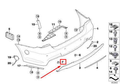 new bmw 3 e90 rear left parktronic holder 8040153 51128040153 original
