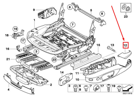 NEW BMW 3 COUPE E92 FRONT LEFT SEAT BELT CATCH COVER 52106979637 6979637