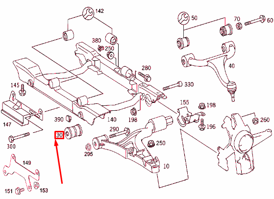 NEW MB ML W163 FRONT LOWER CONTROL ARM RUBBER MOUNTING A1633300075 ORIGINAL