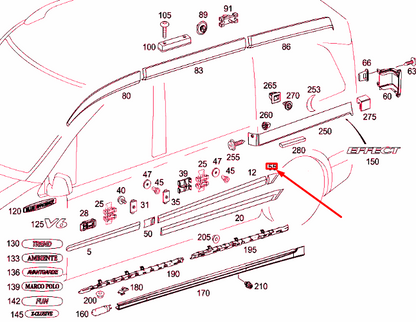 NEW MB VITO W639 REAR RIGHT BOTTOM SIDE PANEL STRIP A63969028629999 ORIGINAL