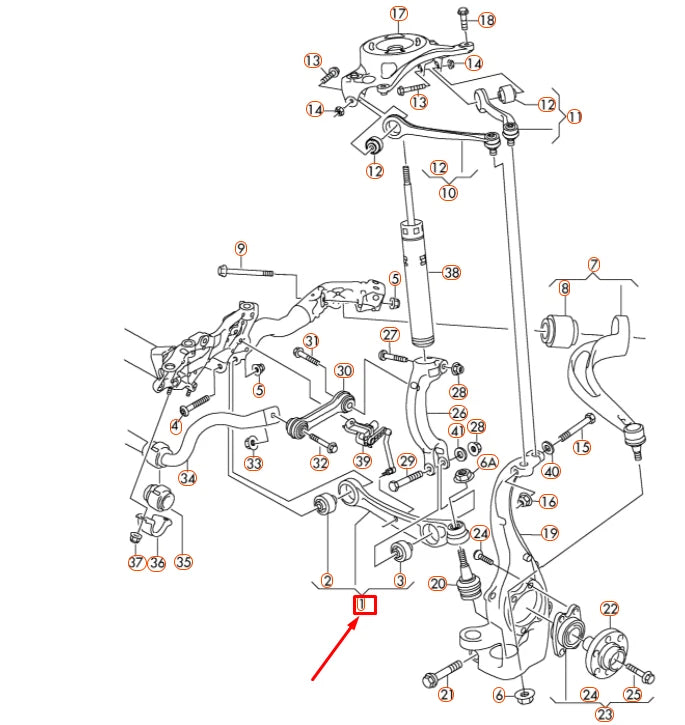 NEW AUDI A4 B8 FRONT RIGHT FRONT WISHBONE LINK 8K0407152F ORIGINAL