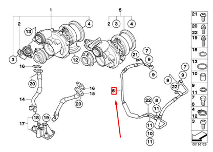 NEW BMW X5 E70 TURBOCHARGER OIL LINE 11427599233 7599233 ORIGINAL