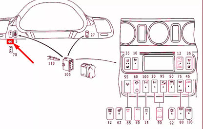 NEW MERCEDES-BENZ SPRINTER W903 REAR FOG LAMP SWITCH A0065455207 ORIGINAL