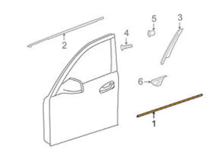 NEW MB C W204 FRONT LEFT DOOR LOWER CHROME MOLDING TRIM A2047200180 ORIGINAL