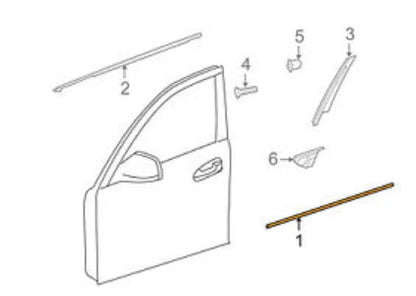 NEW MB C W204 FRONT LEFT DOOR LOWER CHROME MOLDING TRIM A2047200180 ORIGINAL