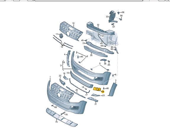 NEW VOLKSWAGEN AMAROK FRONT RIGHT FOG LIGHT GRILLE 2H6807490E9B9 ORIGINAL