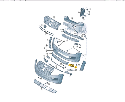 NEW VOLKSWAGEN AMAROK FRONT RIGHT FOG LIGHT GRILLE 2H6807490E9B9 ORIGINAL