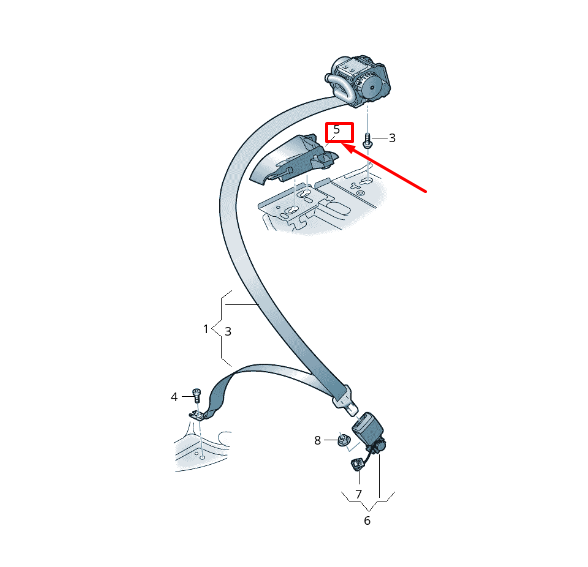new audi a5 f5 rear right seat belt guide 8w6857792 rw1 8w6857792rw1 original