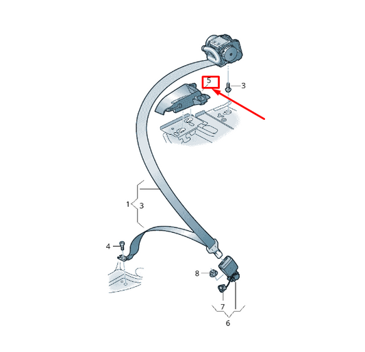 new audi a5 f5 rear right seat belt guide 8w6857792 rw1 8w6857792rw1 original