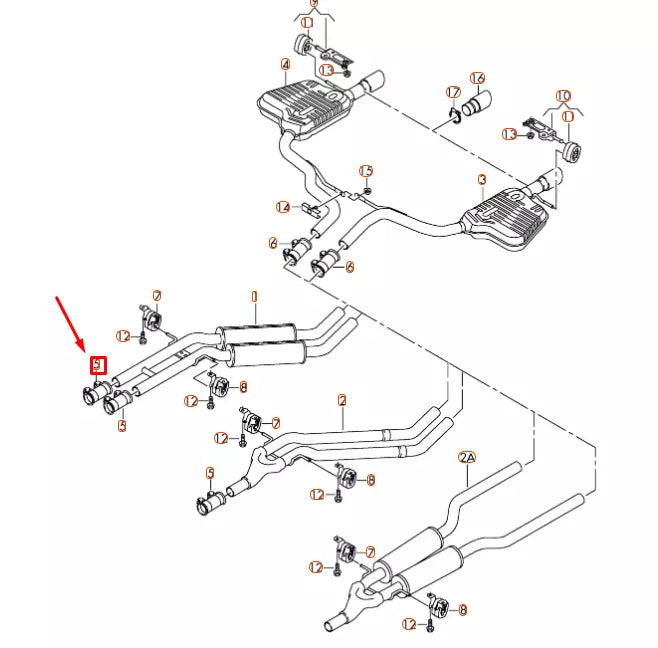 NEW AUDI A6 C6 EXHAUST SYSTEM DUAL CLIP 1K0253141G