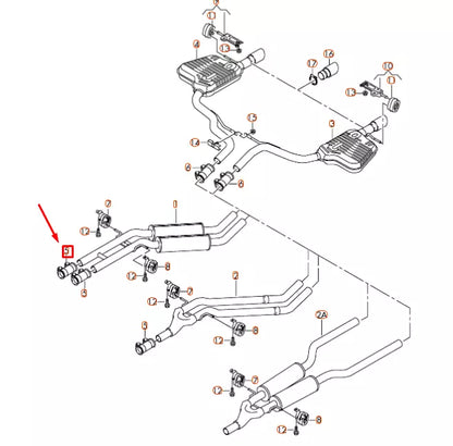 NEW AUDI A6 C6 EXHAUST SYSTEM DUAL CLIP 1K0253141G