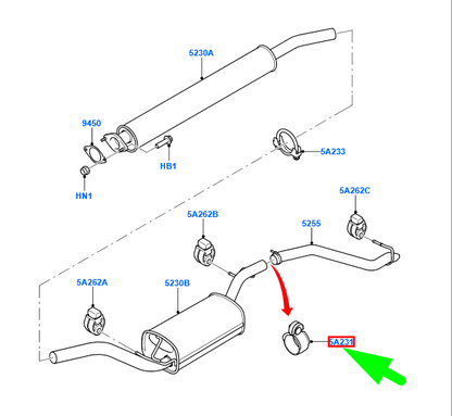 new ford focus mk2 exhaust system hose clamp 1801206 mebu2j-5a281-c1a original