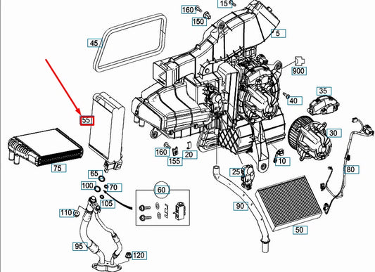 NEW MERCEDES-BENZ VITO W447 A/C EVAPORATOR A0008306501