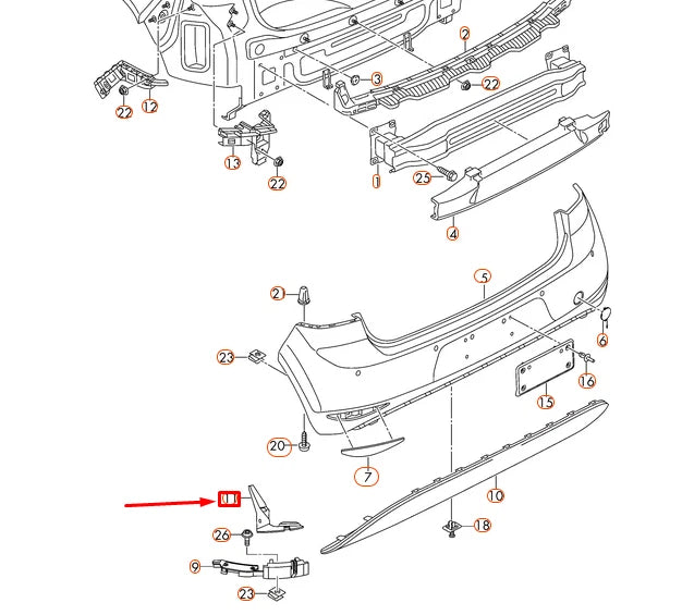 NEW VOLKSWAGEN GOLF MK7 REAR DIFFUSER MOUNTING BRACKET - RIGHT 5G6807350