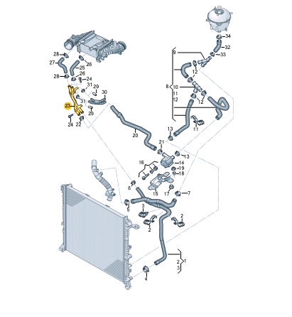 NEW VOLKSWAGEN CRAFTER SZ COOLANT WATER HOSE 04L121194A ORIGINAL