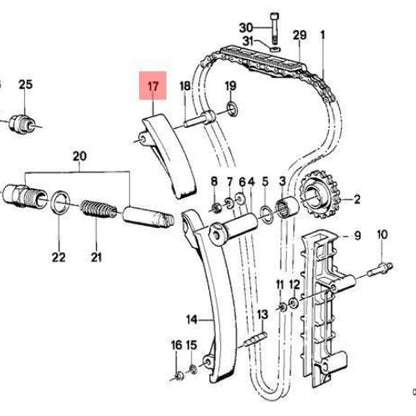 NEW BMW E23 E24 E28 E30 E34 E36 ENGINE CHAIN TENSIONER 11311317335 ORIGINAL