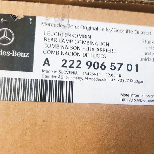 NEW MERCEDES-BENZ S-CLASS W222 REAR RIGHT TAILLIGHT A2229065701