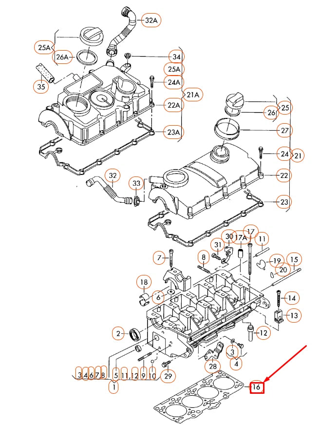 NEW AUDI A3 8P CYLINDER HEAD COVER 03G103383K ORIGINAL