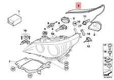 new bmw e60 e60n e61n sedan wagon gasket headlight left 7187269 63127187269