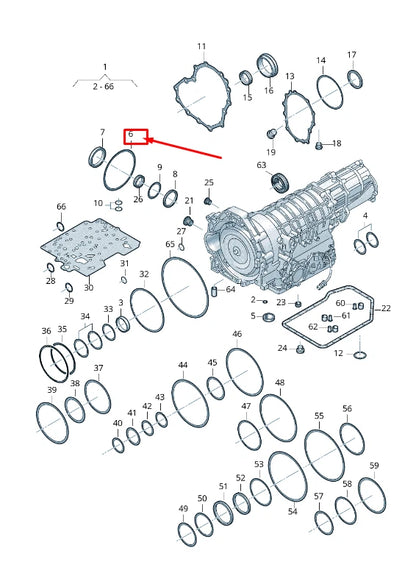 NEW AUDI Q5 8R RADIAL SHAFT O-RING 01V409133A ORIGINAL