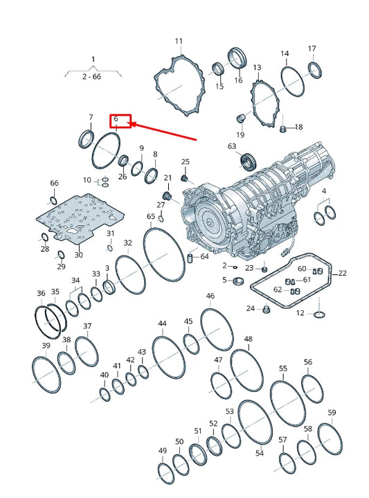 NEW AUDI Q5 8R RADIAL SHAFT O-RING 01V409133A ORIGINAL