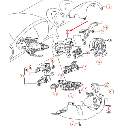 NEW AUDI A3 8P STEERING COLUMN SWITCH MOUNTING 1K0905141 ORIGINAL