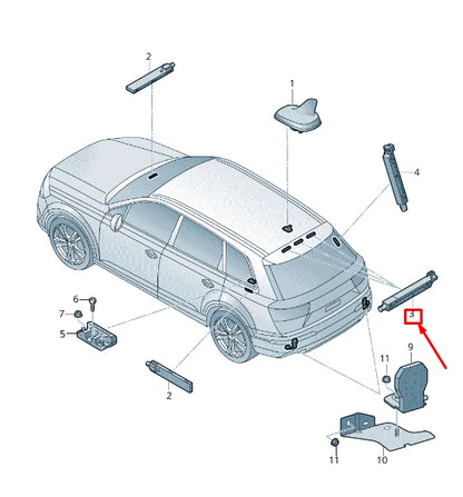NEW AUDI Q7 4M RIGHT UPPER ANTENNA AMPLIFIER 4M0035225E