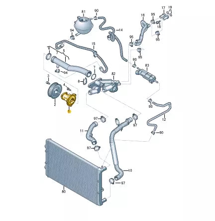 NEW VOLKSWAGEN JETTA MK6 ENGINE WATER COOLANT PUMP 03C121008J