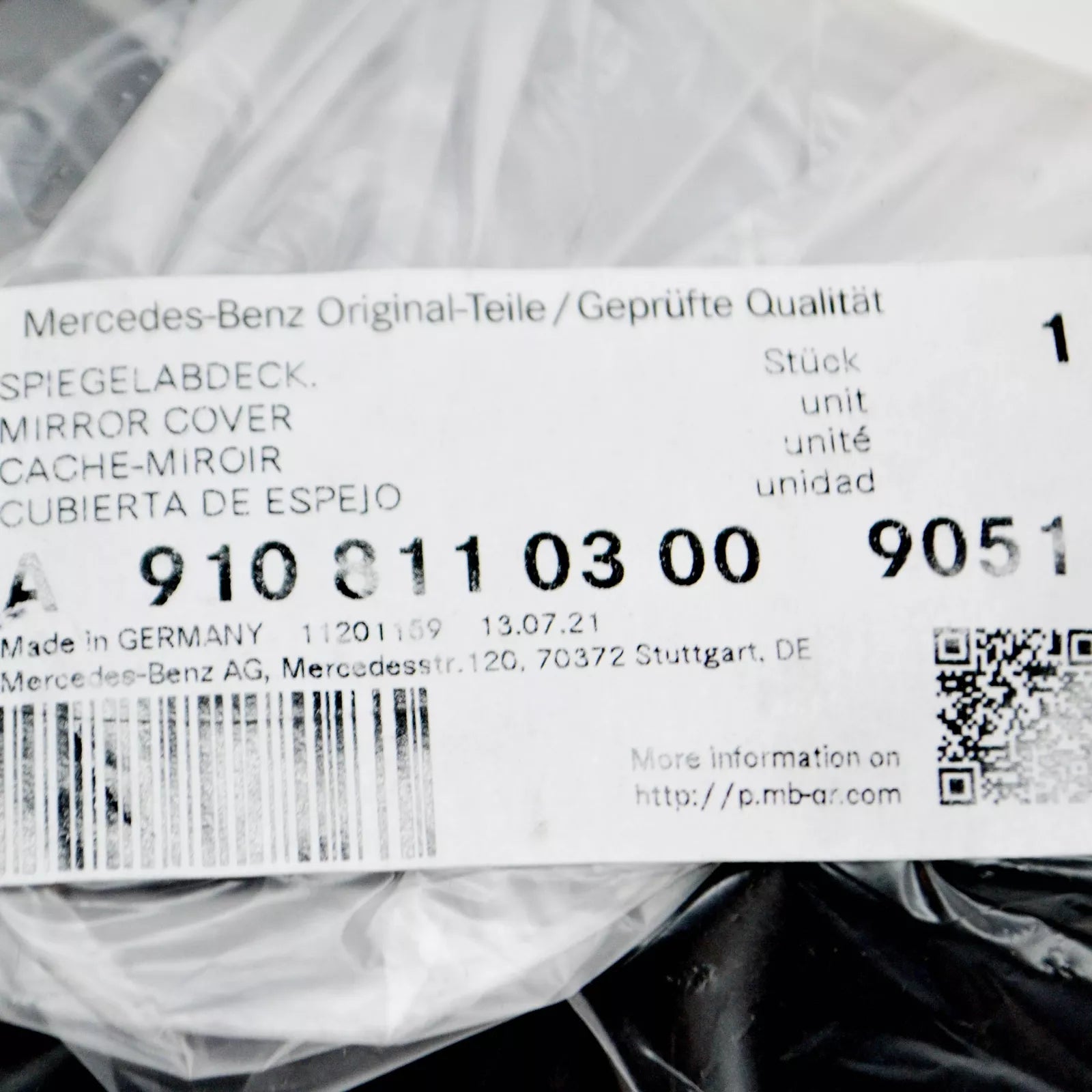 NEW MB SPRINTER W907 FRONT RIGHT MIRROR TRIANGLE COVER A91081103009051 ORIGINAL