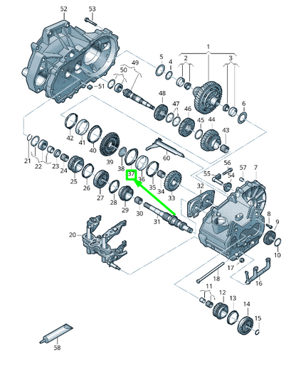 new volkswagen passat b8 3g2 1st/2nd gear synchronizer 02t311247c original