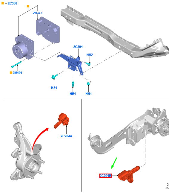 new ford kuga mk3 rear brake anti lock sensor assy 2467271 original