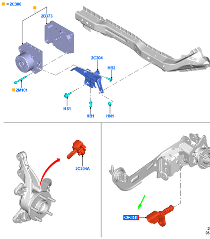new ford kuga mk3 rear brake anti lock sensor assy 2467271 original