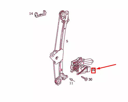 NEW MB E W210 REAR LEFT DOOR WINDOW REGULATOR MOTOR A2108205342 ORIGINAL