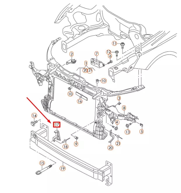 NEW AUDI A1 8X FRONT CROSS MEMBER REINFORCEMENT 8X0805731A ORIGINAL