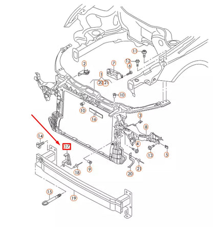 NEW AUDI A1 8X FRONT CROSS MEMBER REINFORCEMENT 8X0805731A ORIGINAL