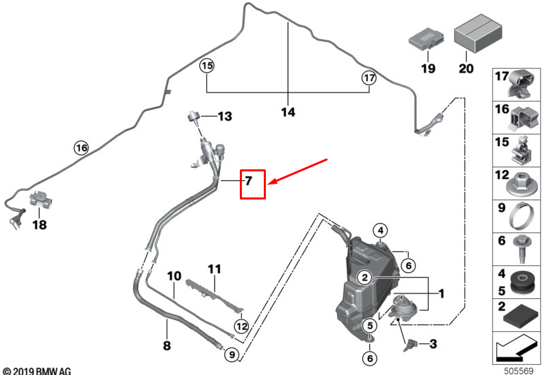 new bmw x5 g05 scr filler system 16197440011 original