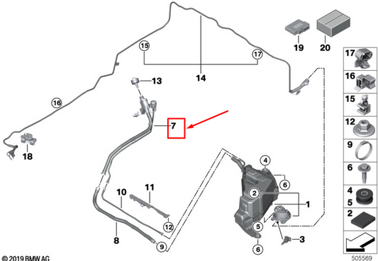 new bmw x5 g05 scr filler system 16197440011 original