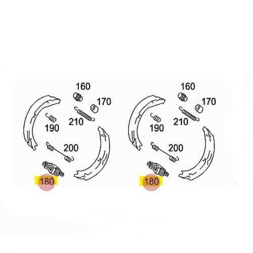 NEW MERCEDES-BENZ W168 REAR BRAKE DRUM SHOE SHACKLE A2014200589 ORIGINAL