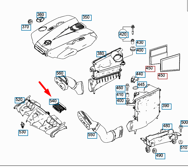 NEW MERCEDES-BENZ E-CLASS CONVERTIBLE A207 AIR DUCT A2075050161 ORIGINAL