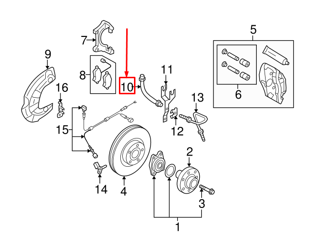 NEW AUDI A6 AVANT C6 FRONT BRAKE HOSE 4F0611707B ORIGINAL